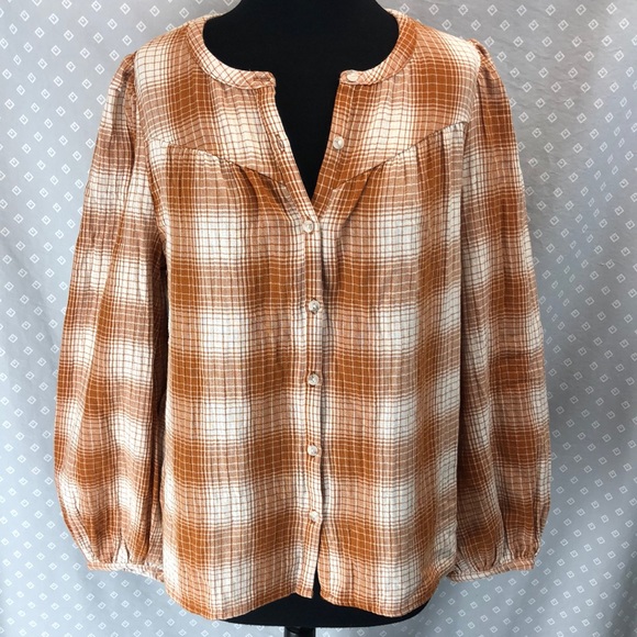Universal Thread Tops - Brown Plaid Top